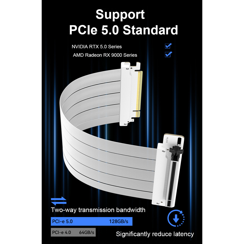 PCI‑E 5.0 X16 GPU Riser Cable  - Pcie 5.0 Gpu Riser Cable review and price
